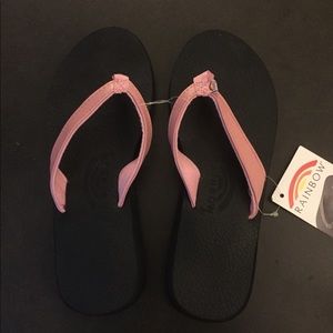 Women’s black and berry rainbow flip flops size 7